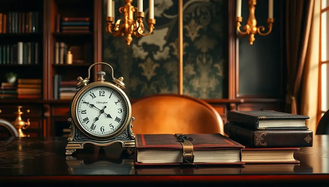 A luxurious setting embodies the elegance of meticulous time management.