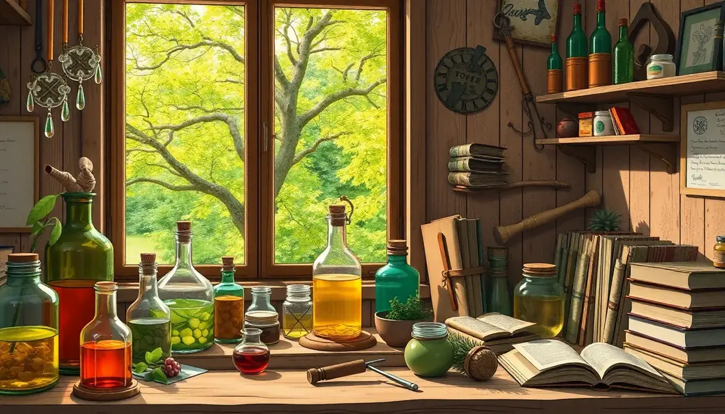 Anime-inspired garden illustrating seasonal changes.